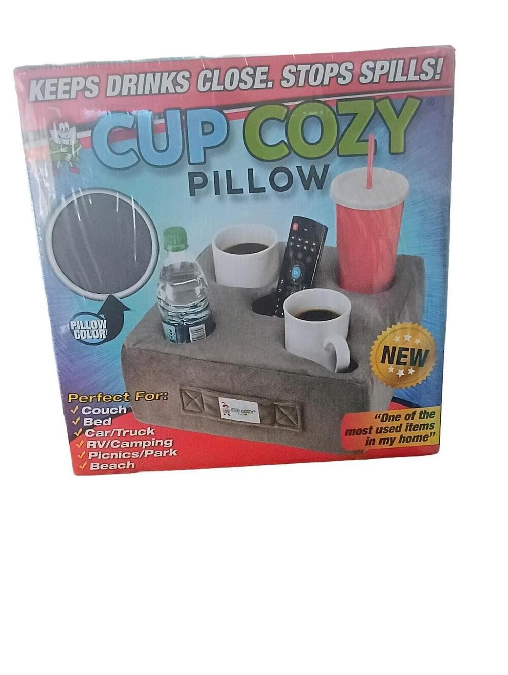 Cup Cozy Pillow "As Seen on TV" Portable Drink Holder Caddy fits Cups Mugs Cans